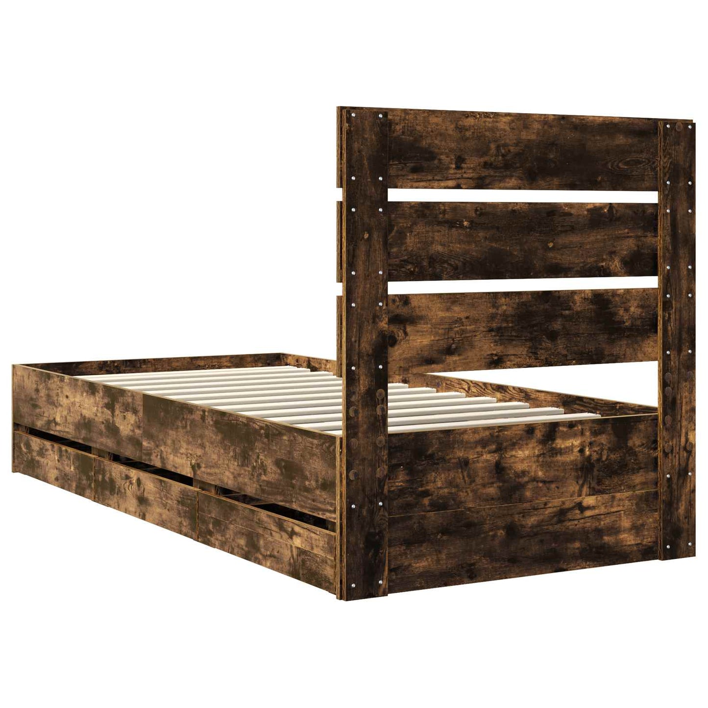 Struttura del letto con cassetto Rovere fumé 75 x 190 cm | homemem39