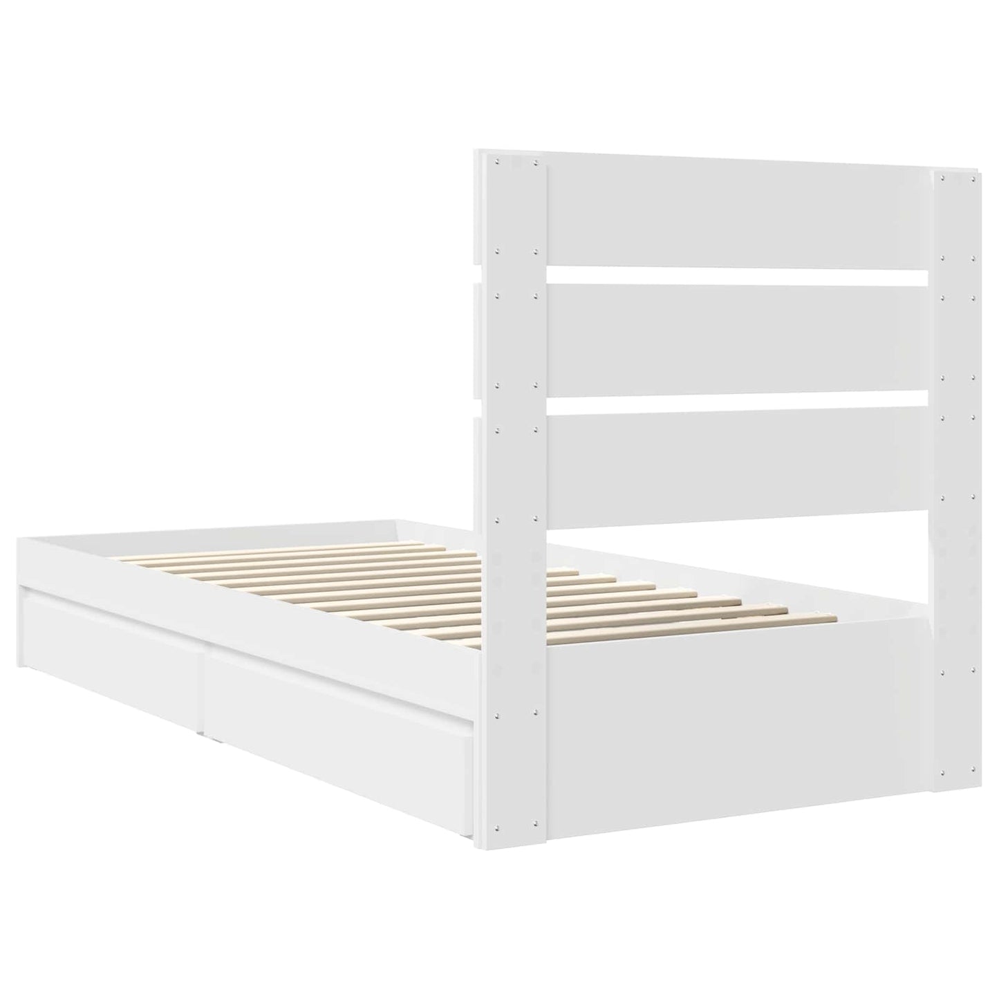 Letto con Contenitore Bianco 70 x 190 cm Legno multistrato | homemem39