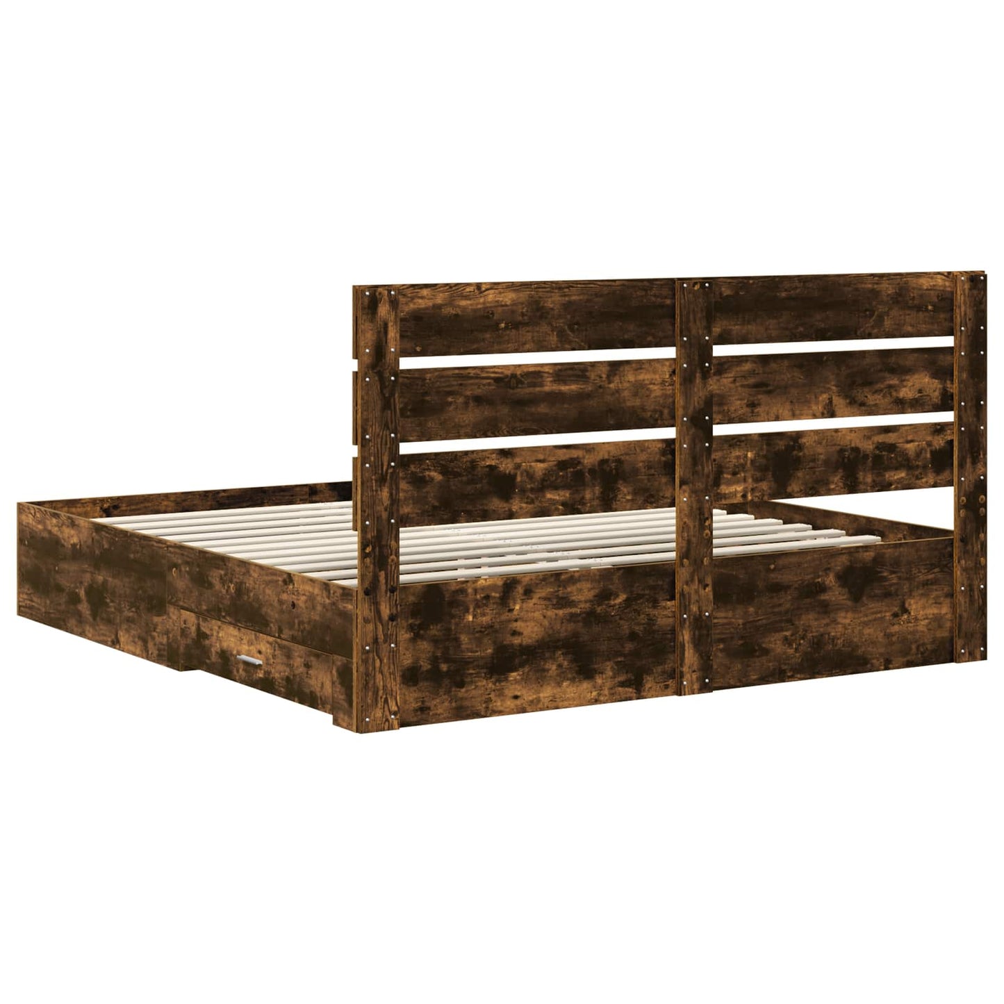 Struttura del letto Rovere fumé 200 x 200 cm Legno multistrato | homemem39
