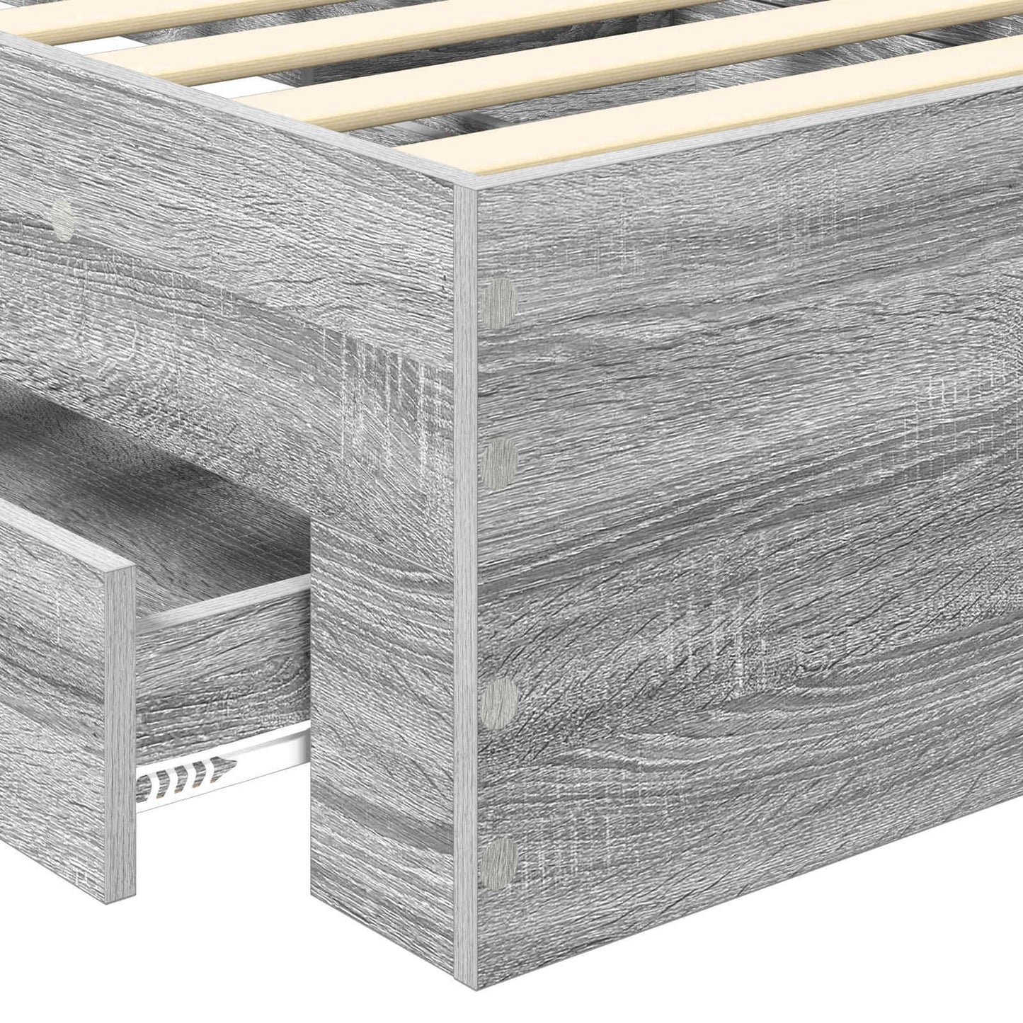 Struttura del letto Grigio Sonoma e Argento 75 x 190 cm | homemem39