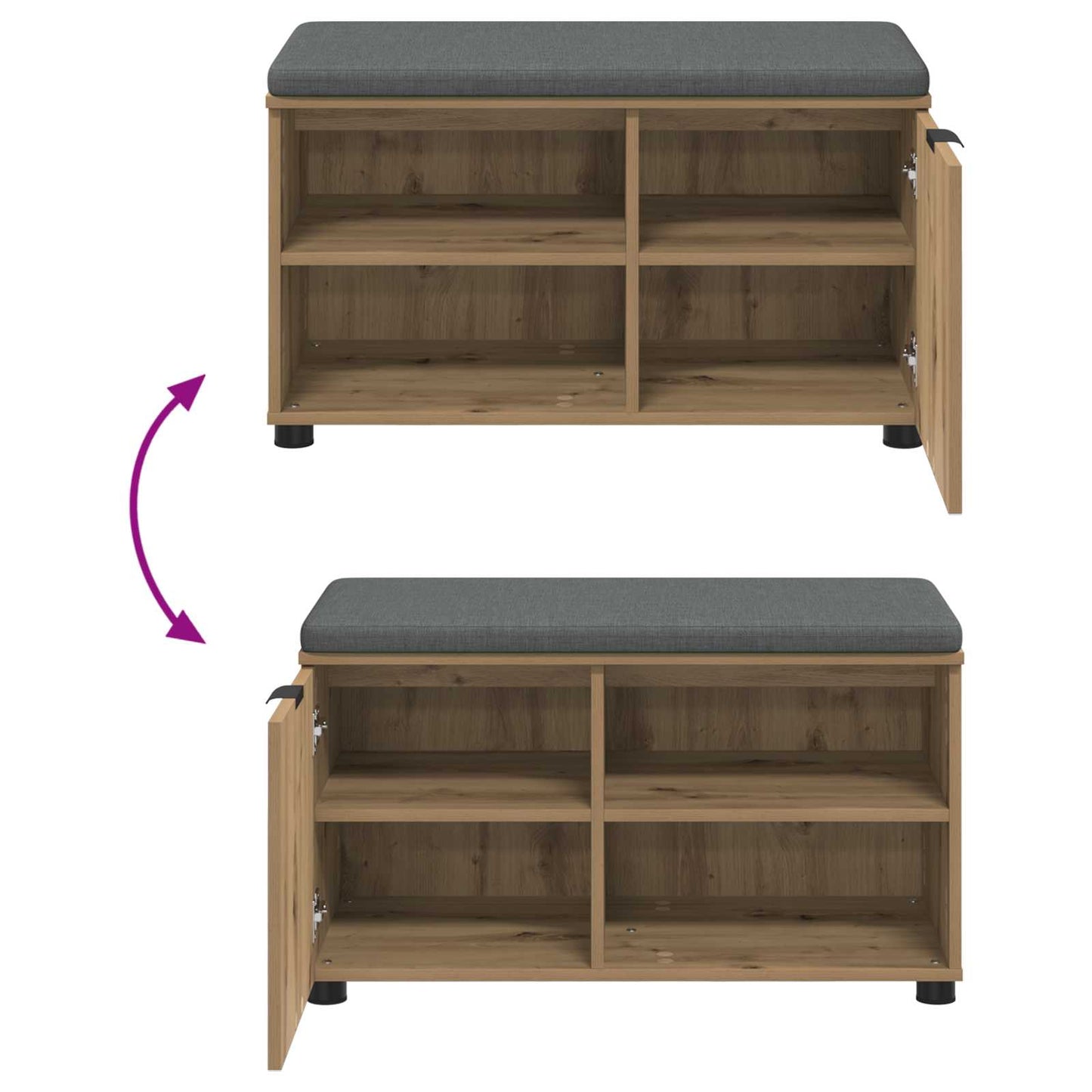 Panca per ingresso Rovere Artigianale 80 x 38 x 46 cm | homemem39