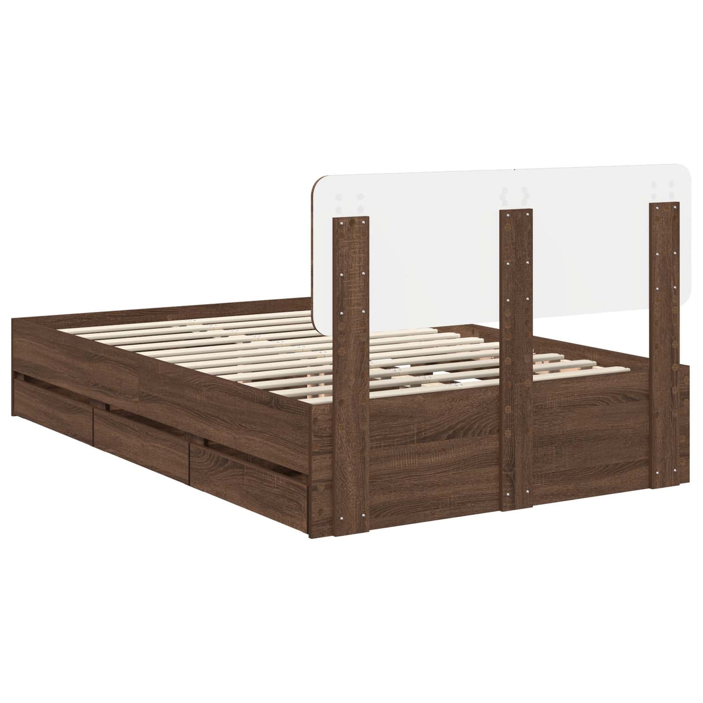 Struttura del letto con cassetto Quercia marrone 120 x 190 cm | homemem39