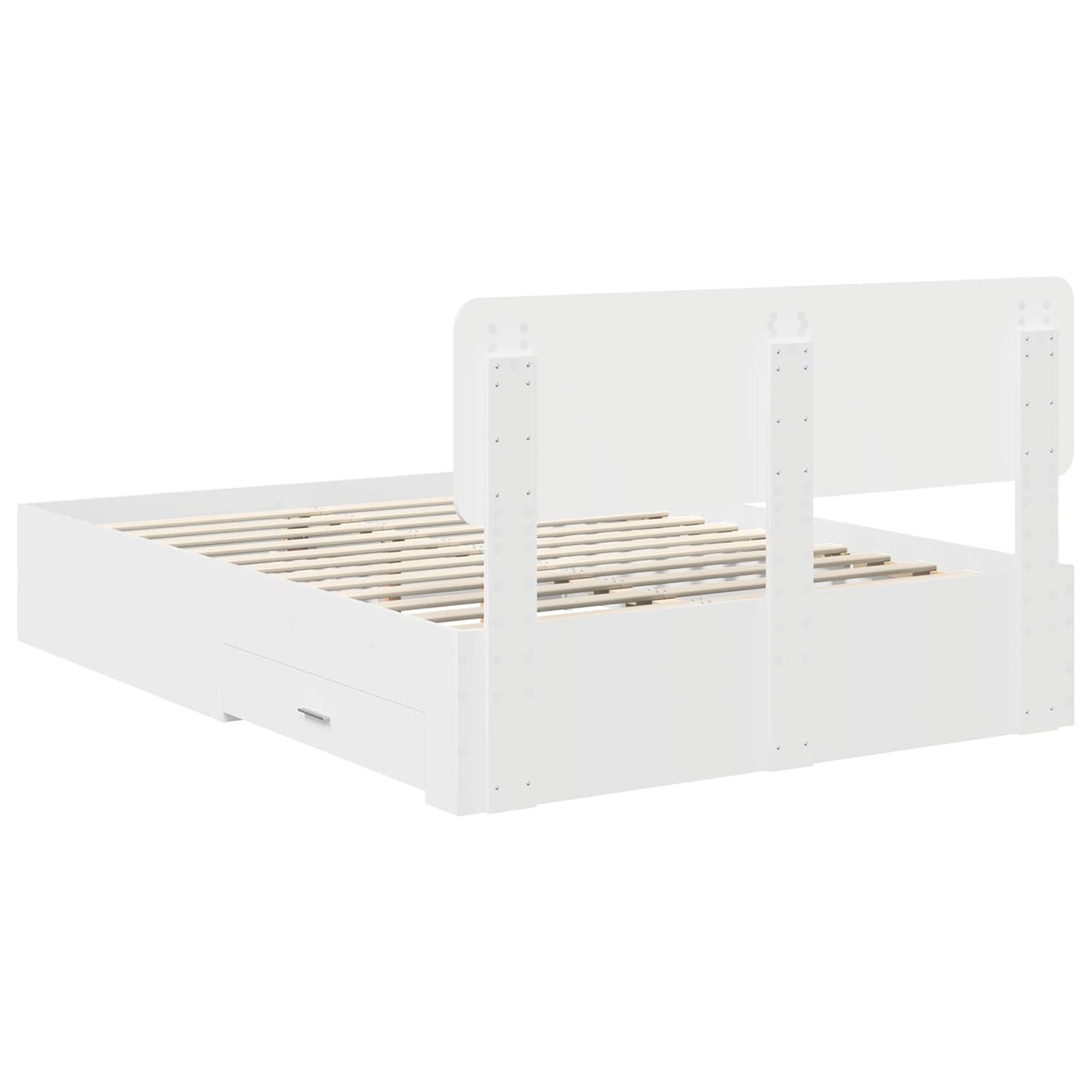 Struttura del letto Bianco 160 x 200 cm Legno multistrato | homemem39
