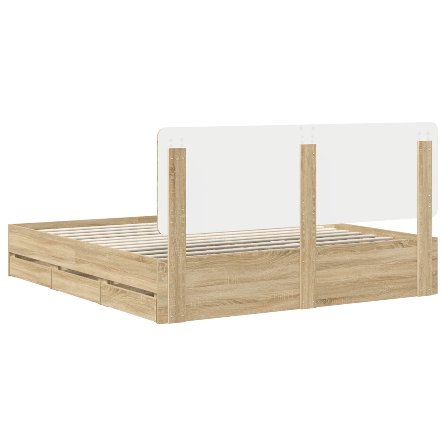 Struttura del letto con cassetto Rovere Sonoma 200 x 200 cm | homemem39