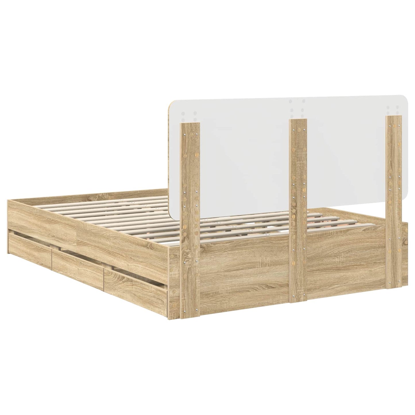 Struttura del letto con cassetto Rovere Sonoma 160 x 200 cm | homemem39