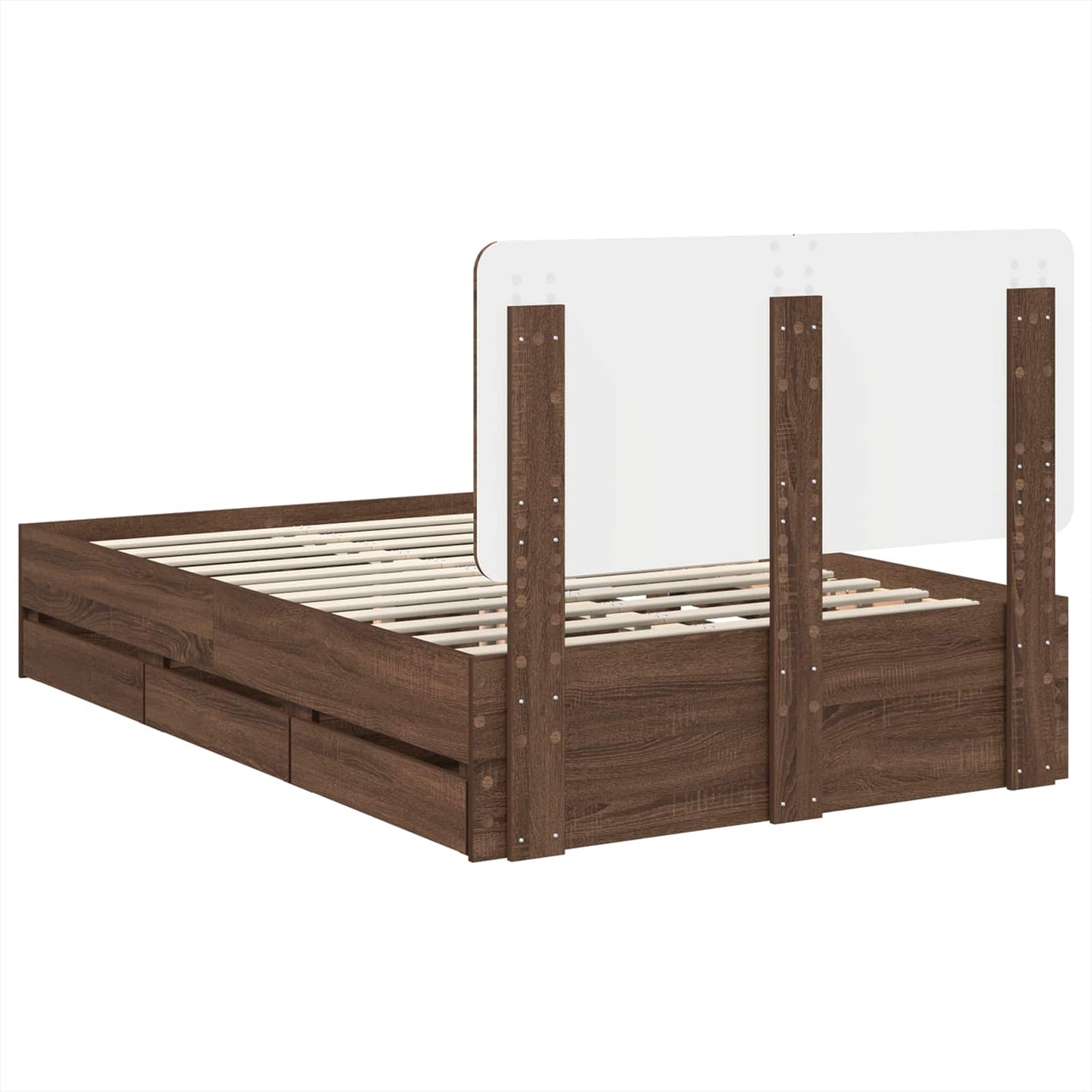 Struttura del letto con cassetto Rovere Marrone 120 x 190 cm | homemem39