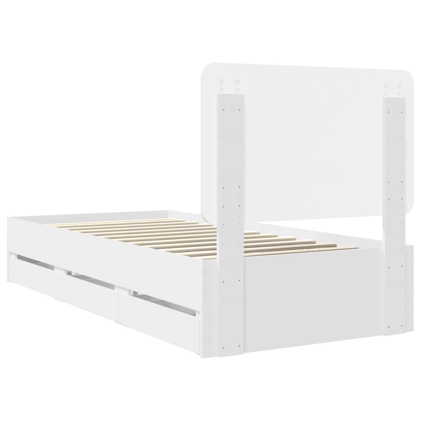 Struttura del letto Bianco 75 x 190 cm Legno Ingegnerizzato | homemem39