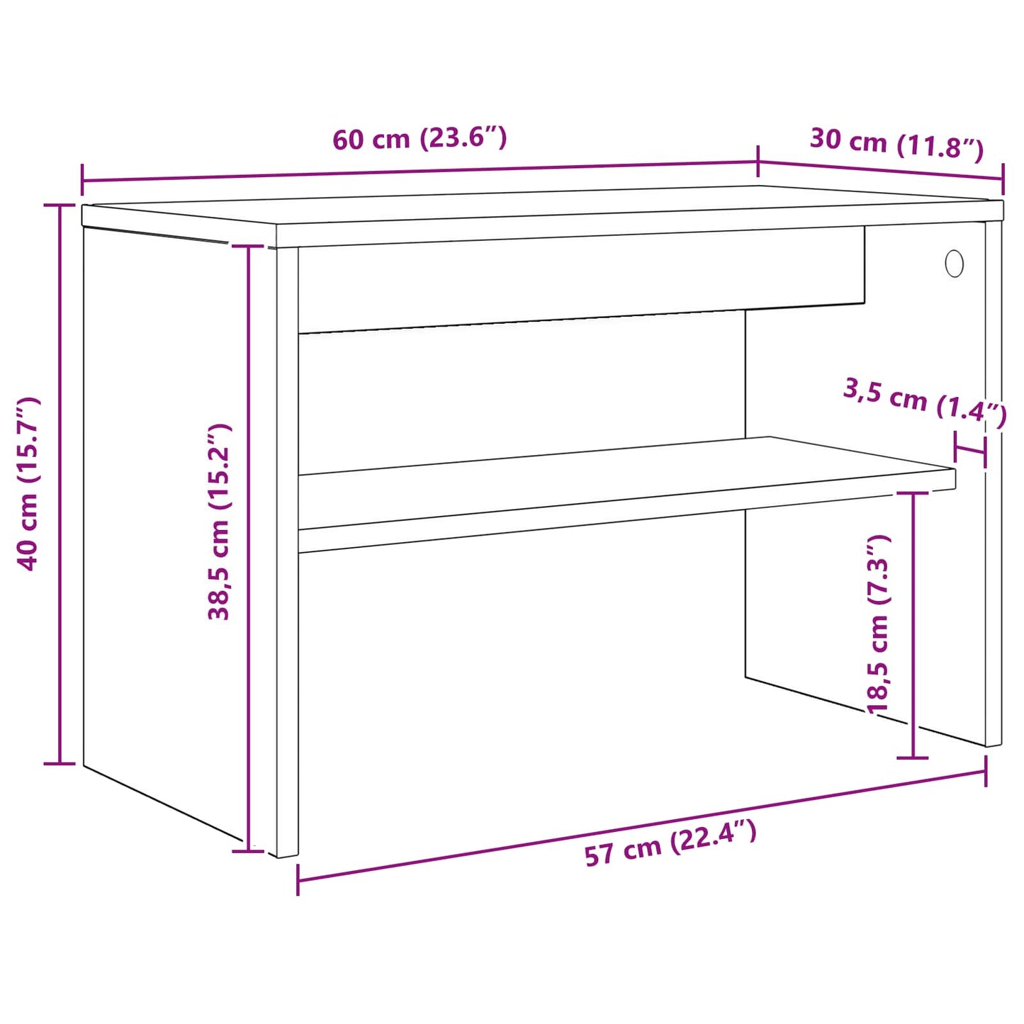 Mobile TV Bianco 60 x 30 x 40 cm Legno multistrato - homemem39