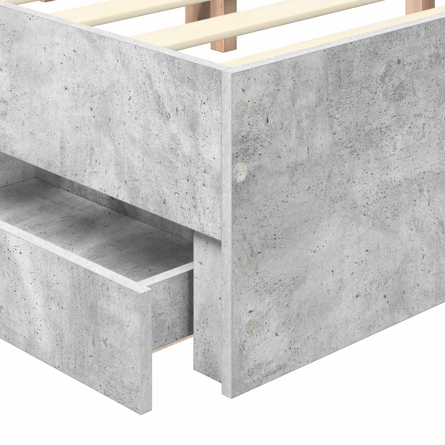 Struttura del letto con cassetto Grigio Cemento 140 x 190 cm
