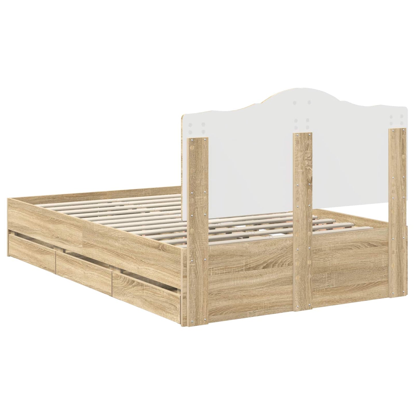 Struttura del letto con cassetto Rovere Sonoma 120 x 190 cm - homemem39