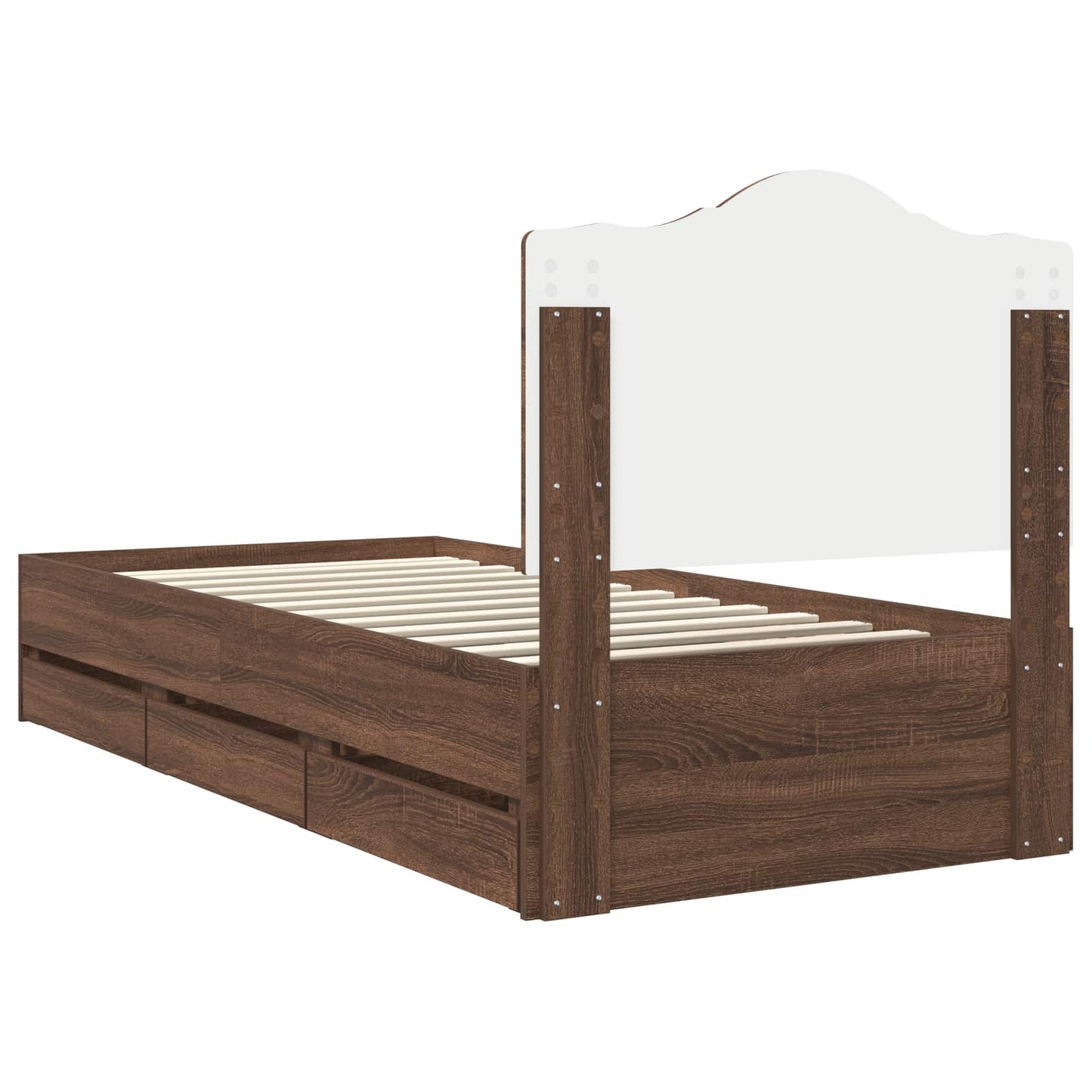 Struttura del letto con cassetto Rovere Marrone 98.5 x 200 cm