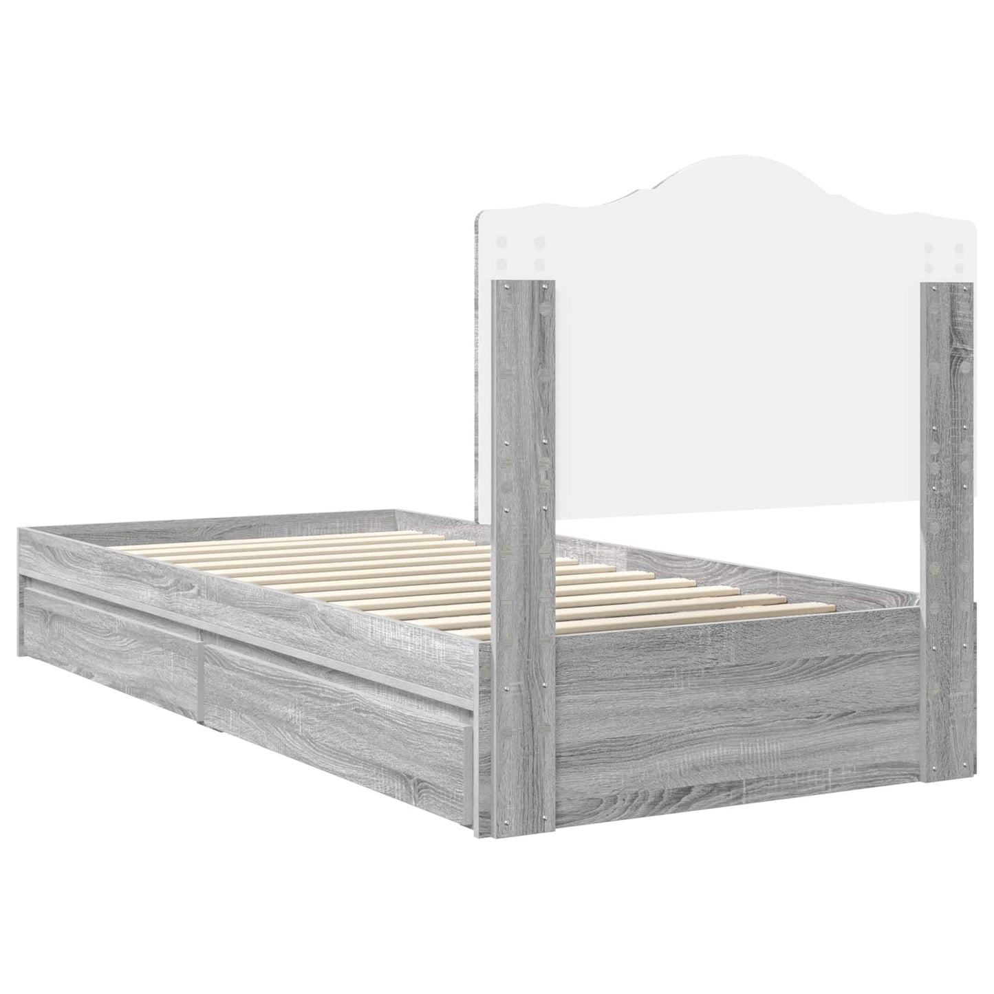 Letto con Contenitore con cassetto Grigio Sonoma 70 x 190 cm | homemem39