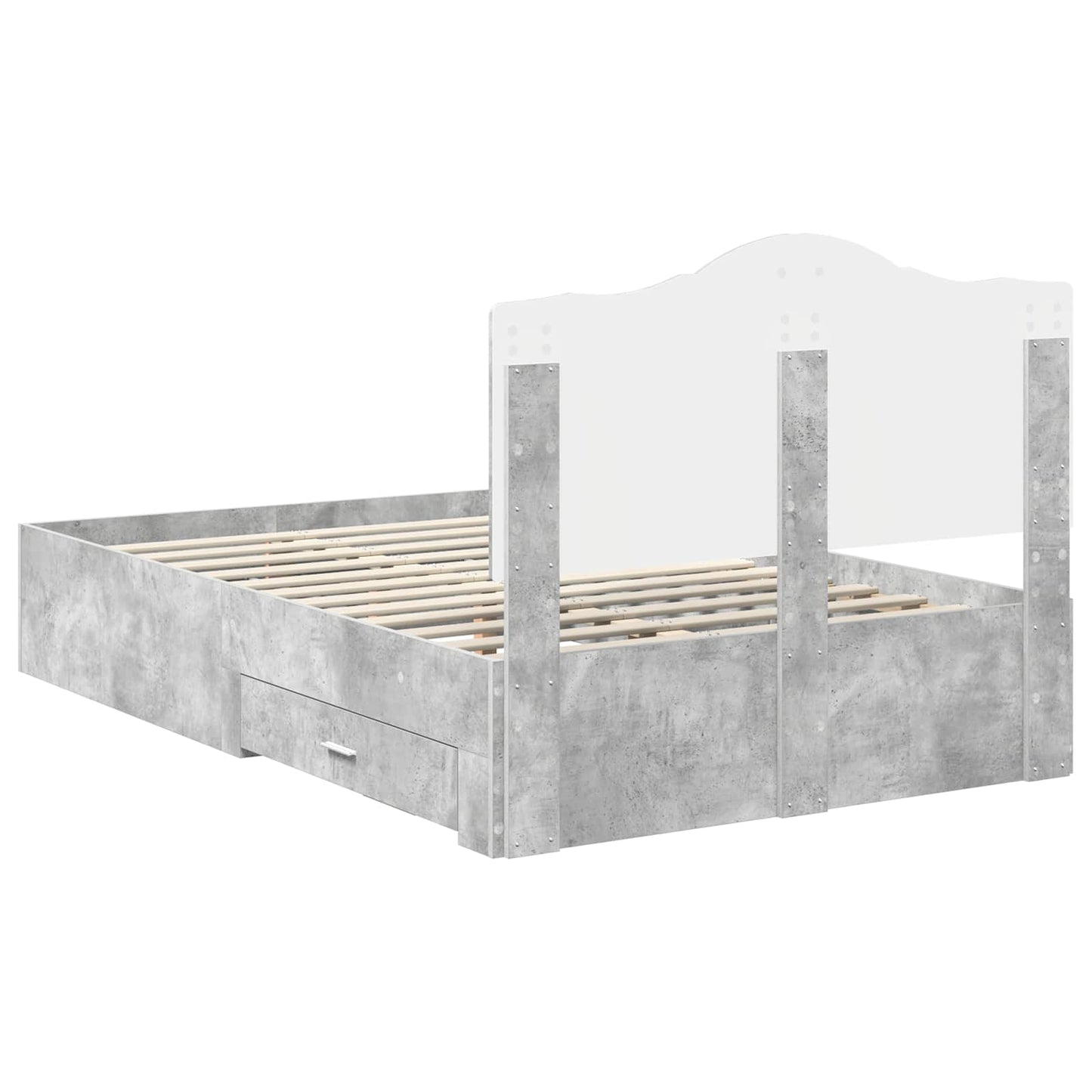 Struttura del letto con testiera Grigio cemento 120 x 190 cm | homemem39