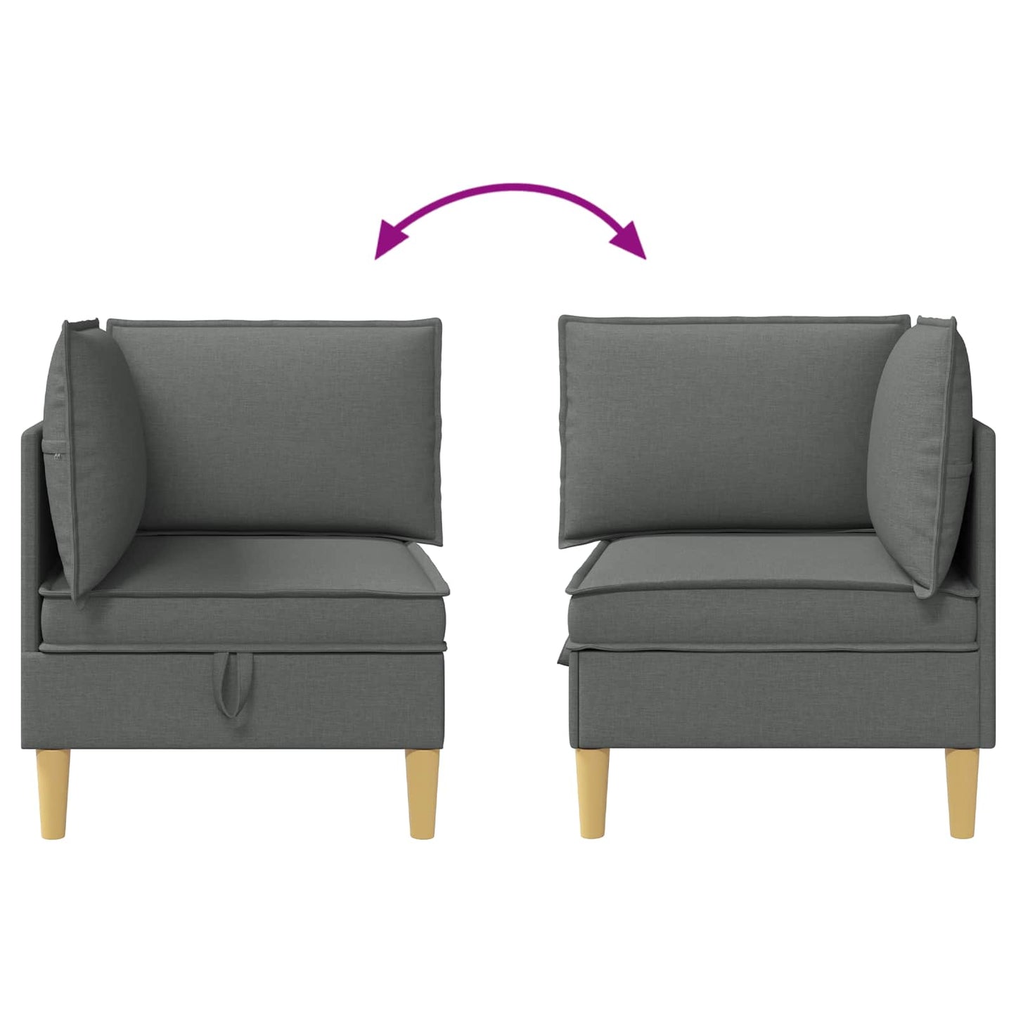 Divano ad Angolo con Storage Grigio Scuro Tessuto | homemem39