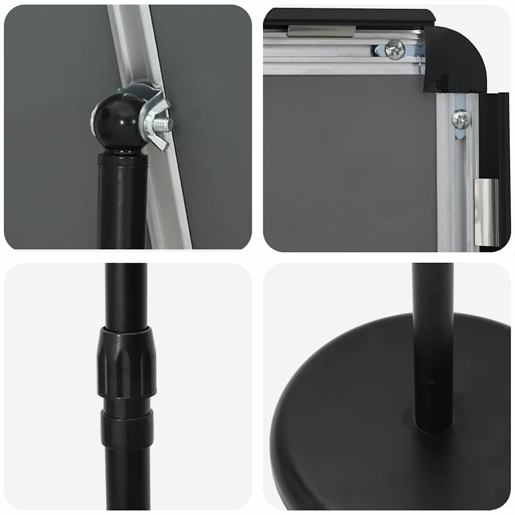 Espositori per Fiere Nero 25 x 25 x 125 cm Alluminio