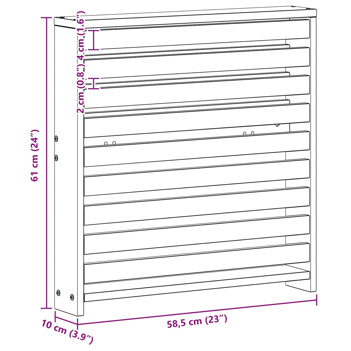 Modulo Braccioli 2 pcs Bianco 58,5 x 10 x 61 cm | homemem39