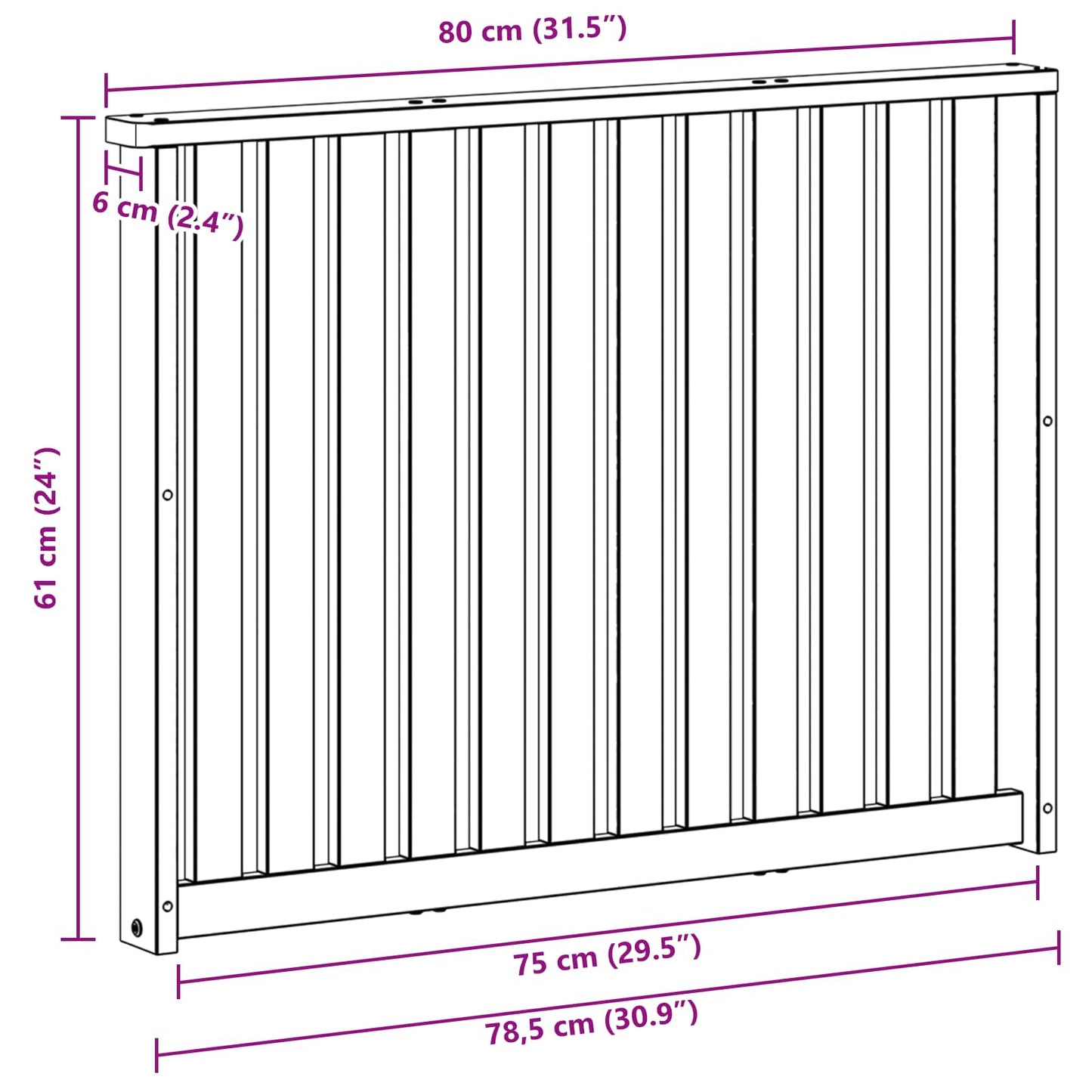Modulo Braccioli 2 pcs Bianco 80 x 6 x 61 cm | homemem39
