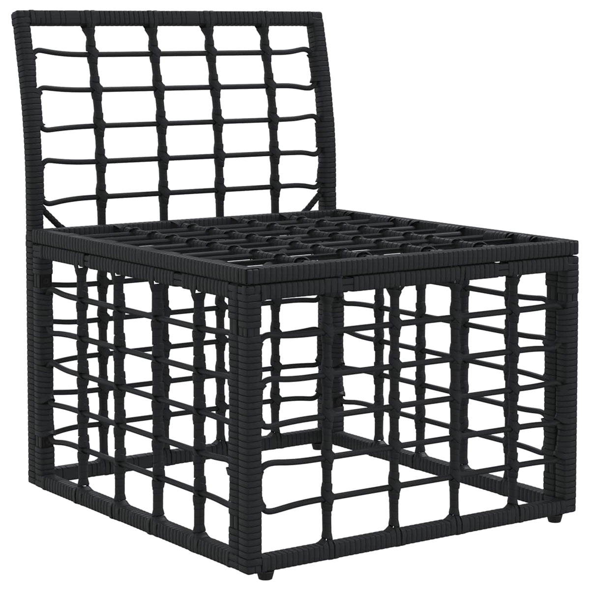 Modulo Divano da Esterno Senza Braccioli Nero polyrattan - homemem39