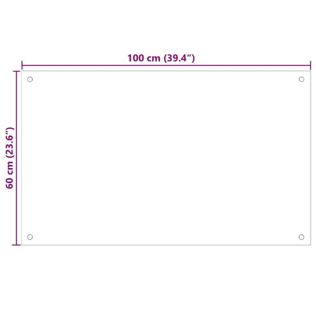 Schienale da cucina 2 pcs Trasparente 100 x 60 cm | homemem39
