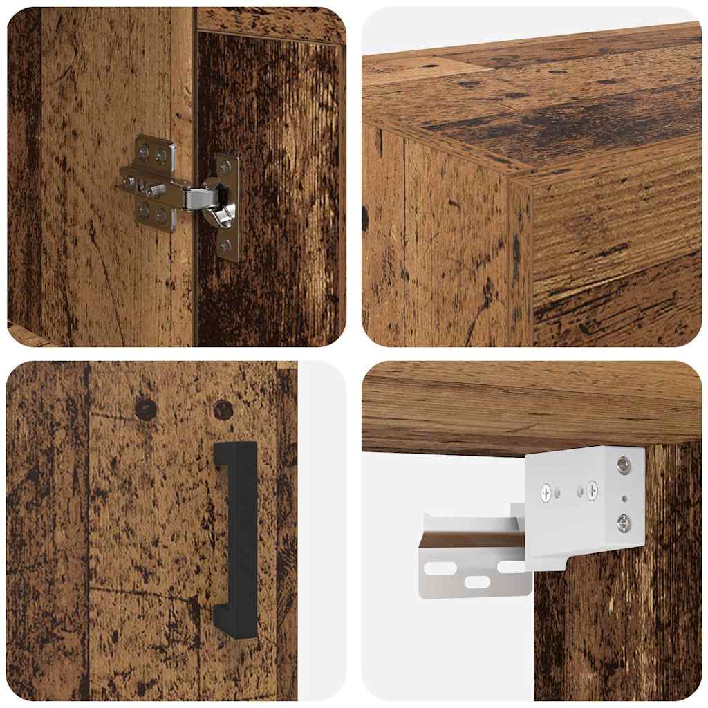 Armadietti a Muro 2 pcs Legno vecchio 69,5 x 34 x 90 cm