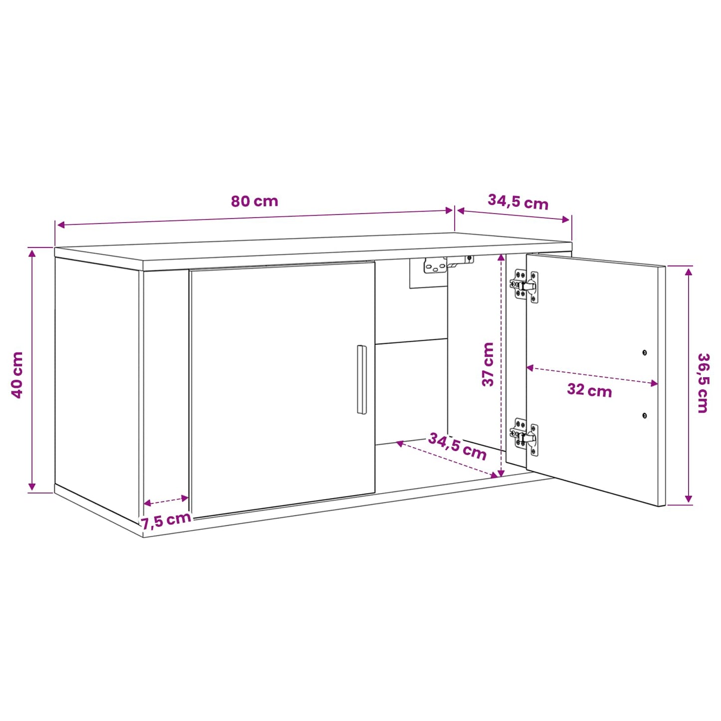 Set Mobile TV da Parete 3 pz Legno vecchio Legno ingegnerizzato
