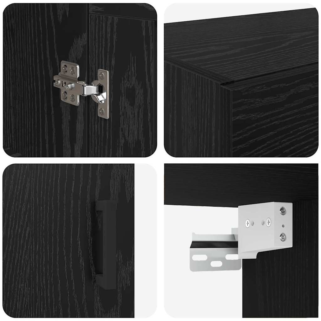 Armadietti a Muro 2 pcs Rovere Nero 69,5 x 34 x 90 cm