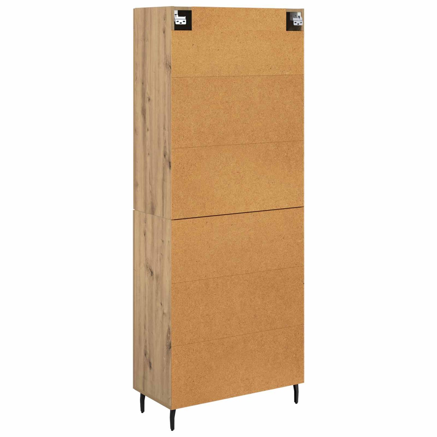 Credenza 2 pcs Rovere artigianale Legno Stratificato e Vetro