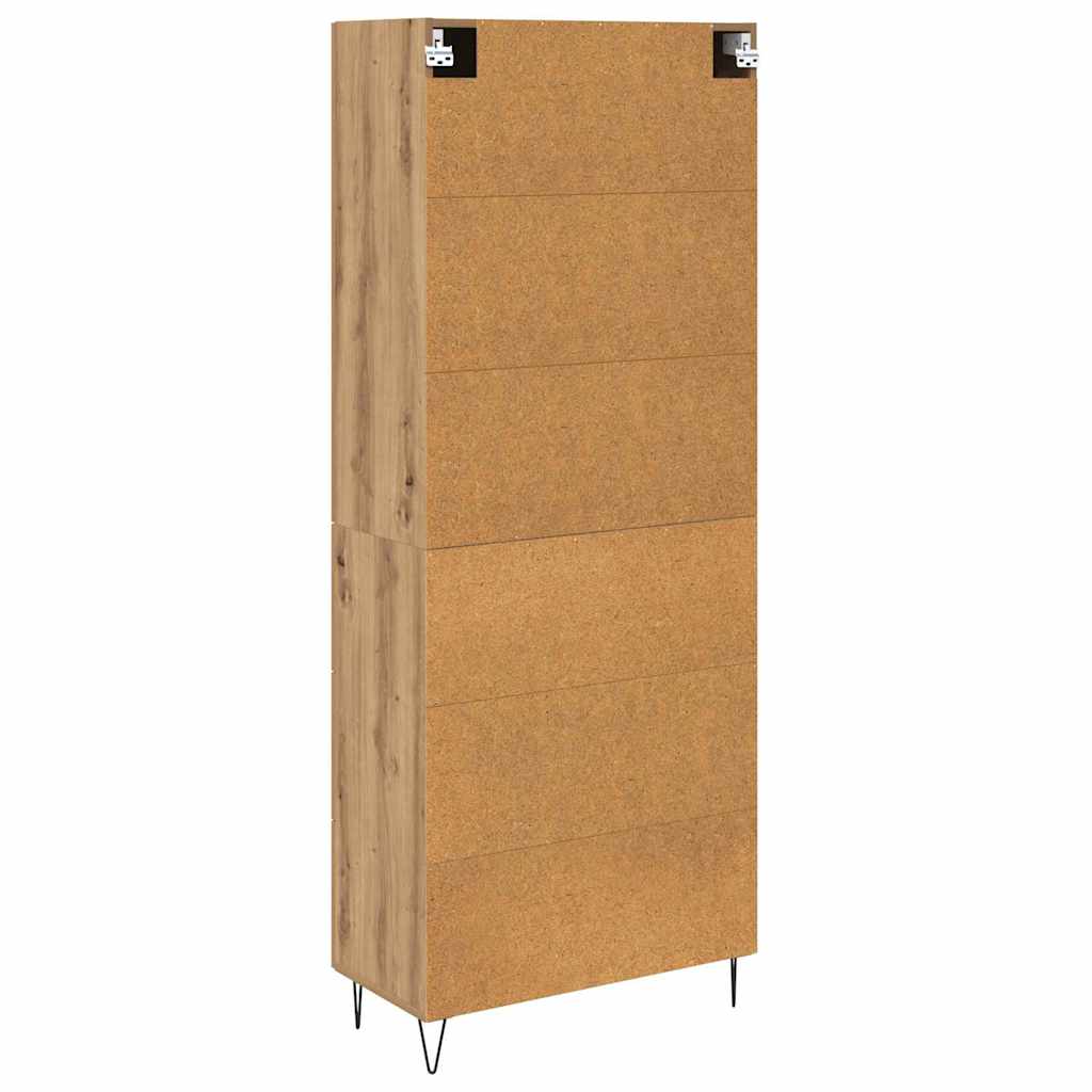 Credenza 2 pz Rovere artigianale 69,5 x 34 x 180 cm