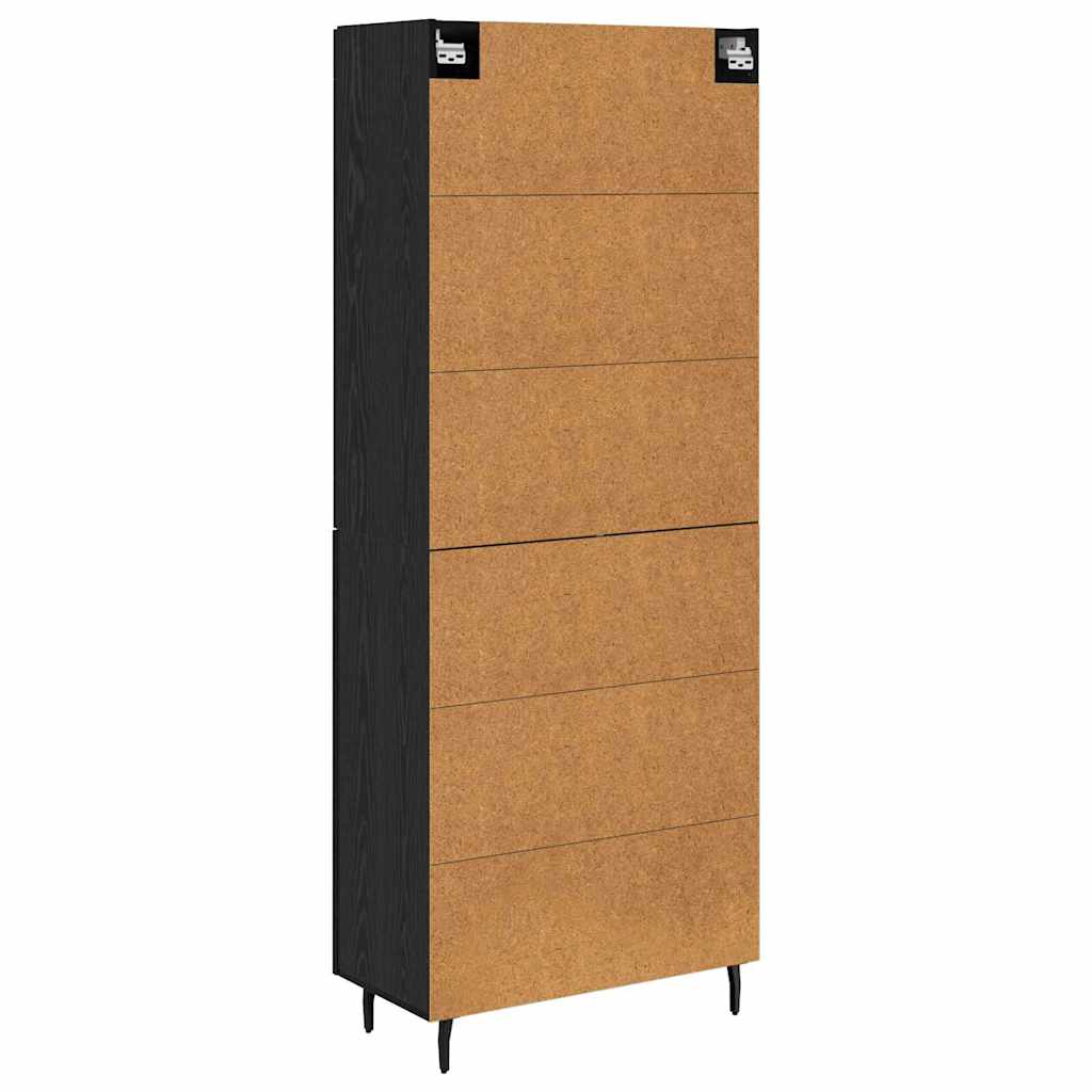 Credenza 2 pz Rovere Nero 69,5 x 34 x 180 cm