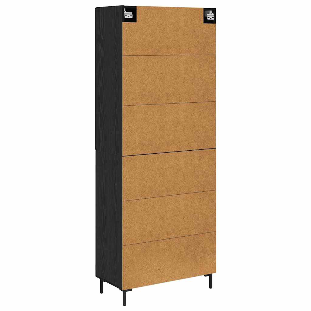 Credenza Rovere Nero 69,5 x 34 x 180 cm Legno ingegnerizzato
