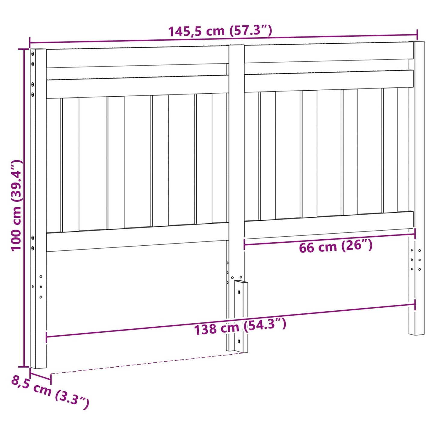 Testiera con testiera Marrone cerato 145,5 x 100 cm | homemem39
