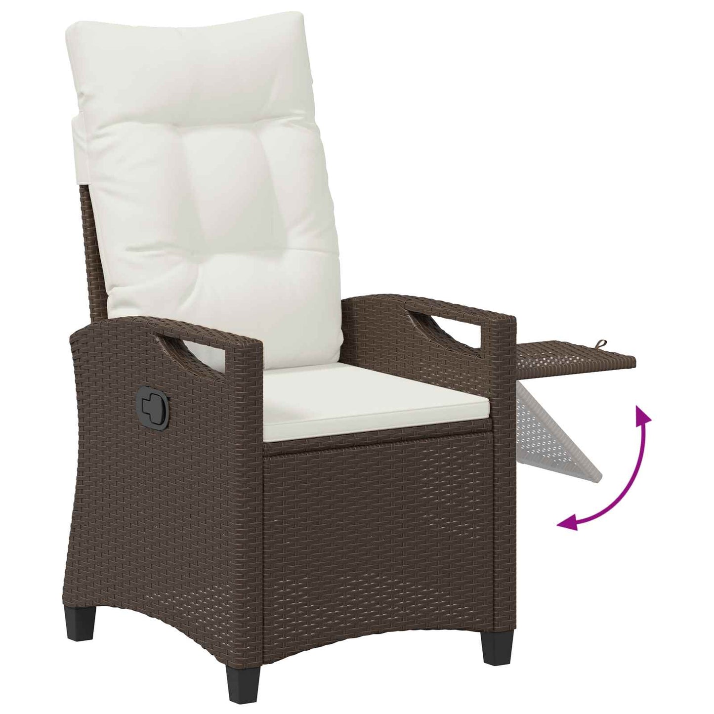 Sedia da giardino reclinabile Marrone e Crema 56 x 60 x 112 cm