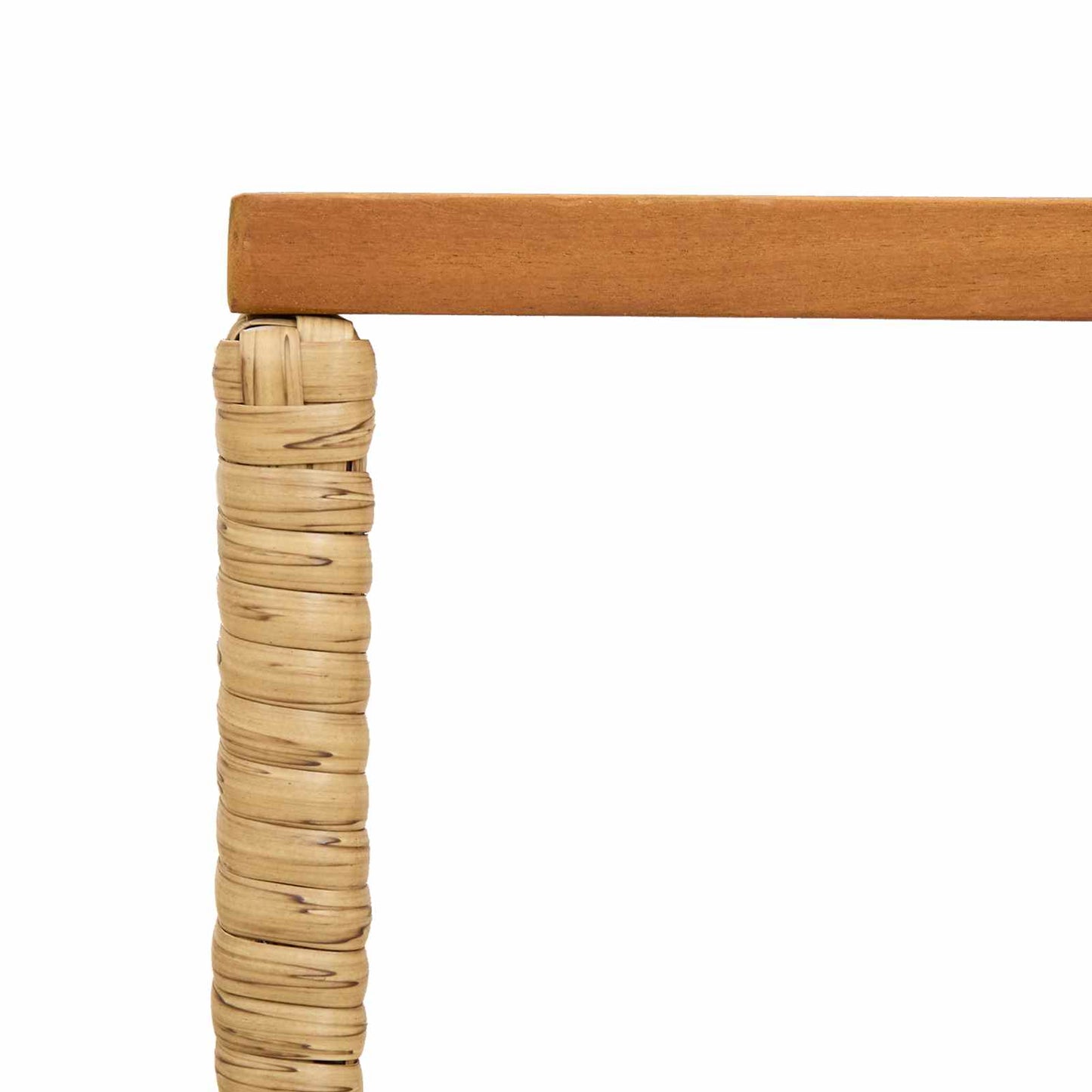 Tavolo da Esterno Naturale 80 x 40 x 40 cm Acciaio e Polyrattan