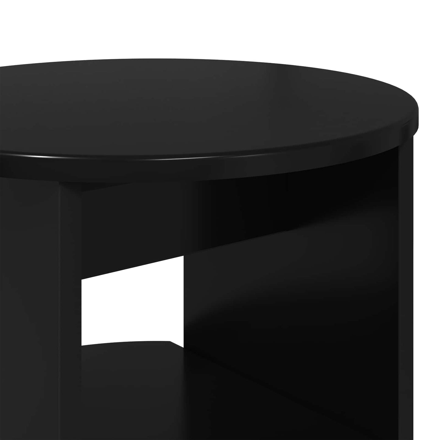 Mobile laterale 2 pcs Nero Ø40 x 50 cm Legno ingegnerizzato