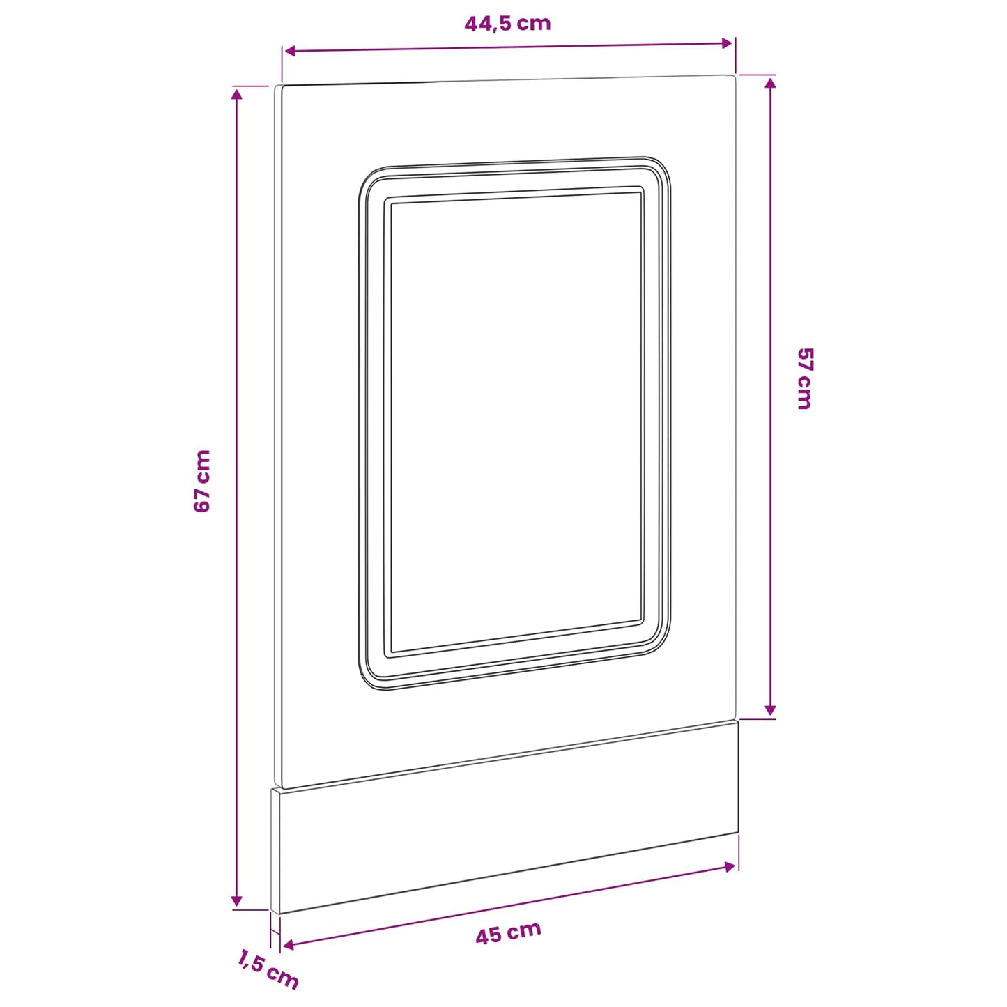 Pannello lavastoviglie Kalmar Rovere Nero 45 x 1,5 x 57 cm