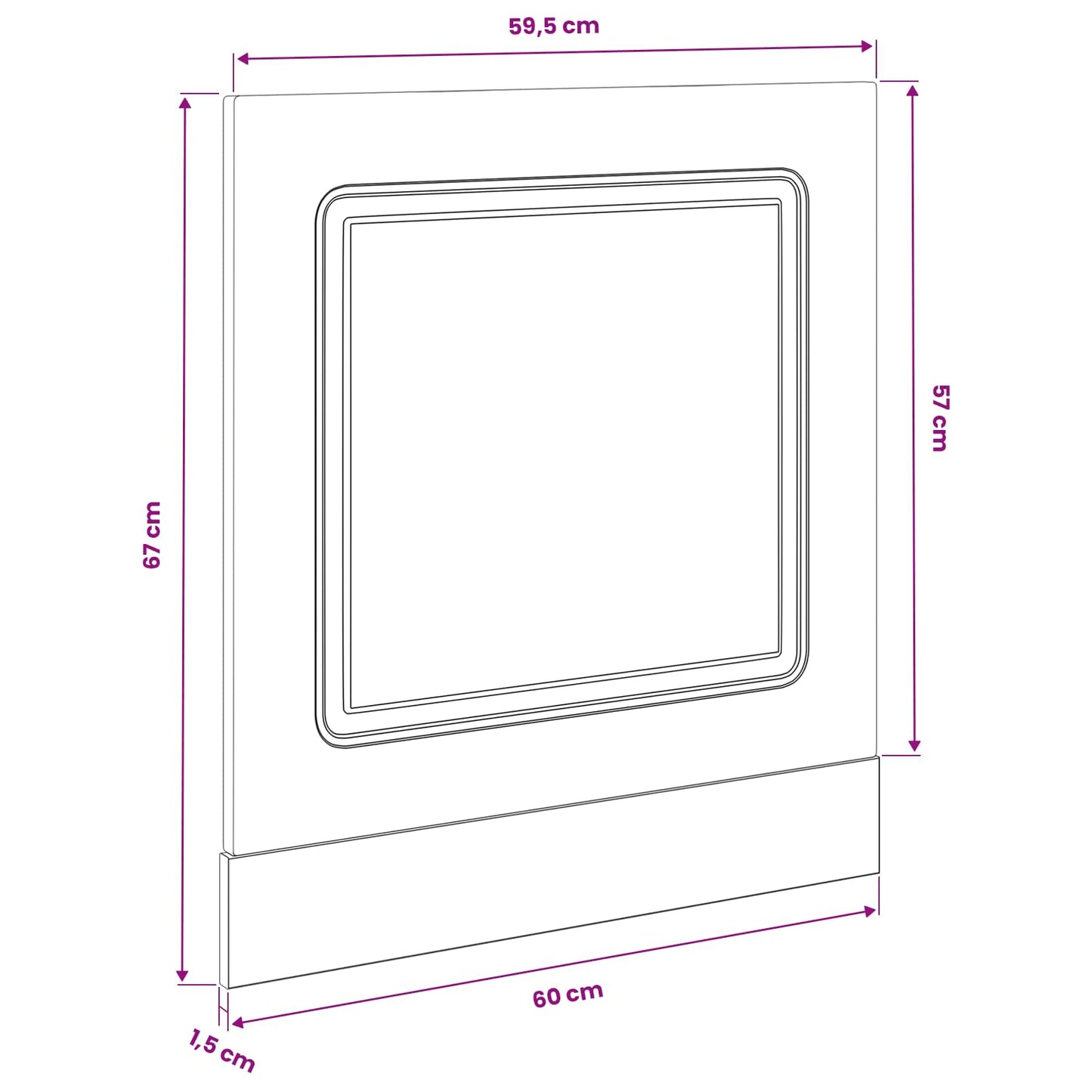 Pannello lavastoviglie Kalmar Rovere Nero 60 x 1,5 x 57 cm