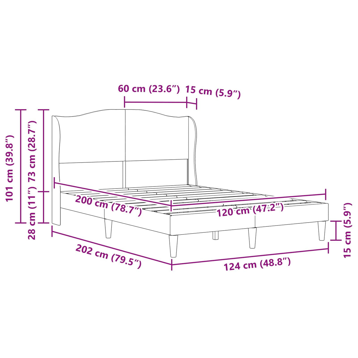 Struttura del letto Verde Scuro 120 x 200 cm Velluto | homemem39