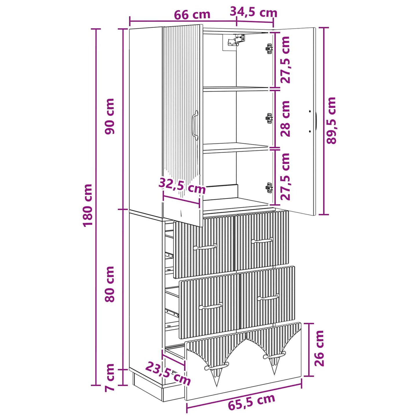 Set di armadi 2 pcs Legno antico 66 x 34,5 x 87 cm | homemem39