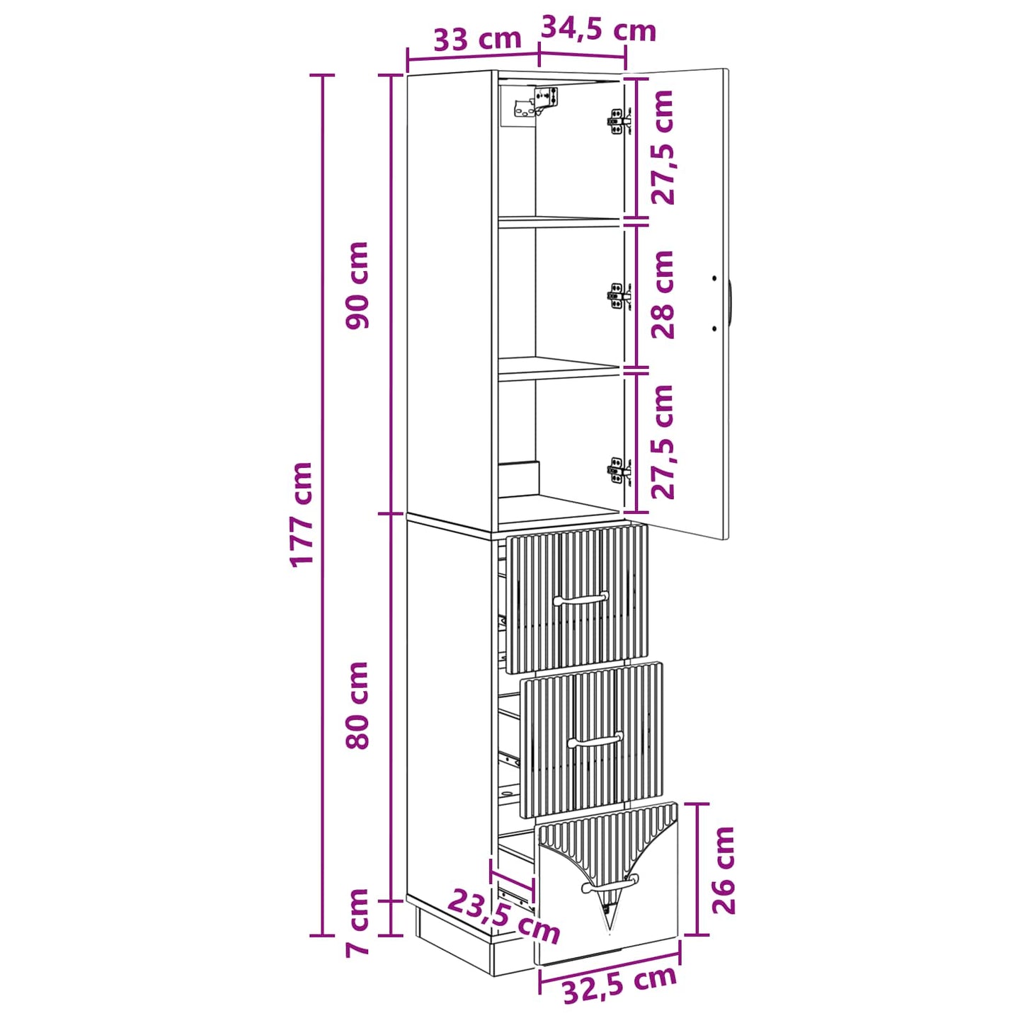 Set di armadi 2 pcs Rovere Fumo 33 x 34,5 x 87 cm | homemem39