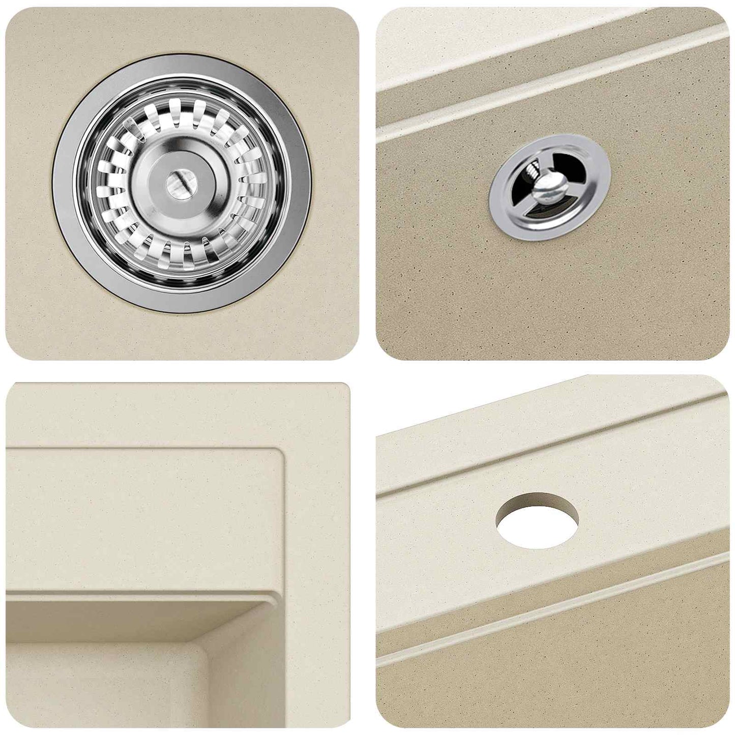 Lavello Beige 795 x 505 mm Granito | homemem39