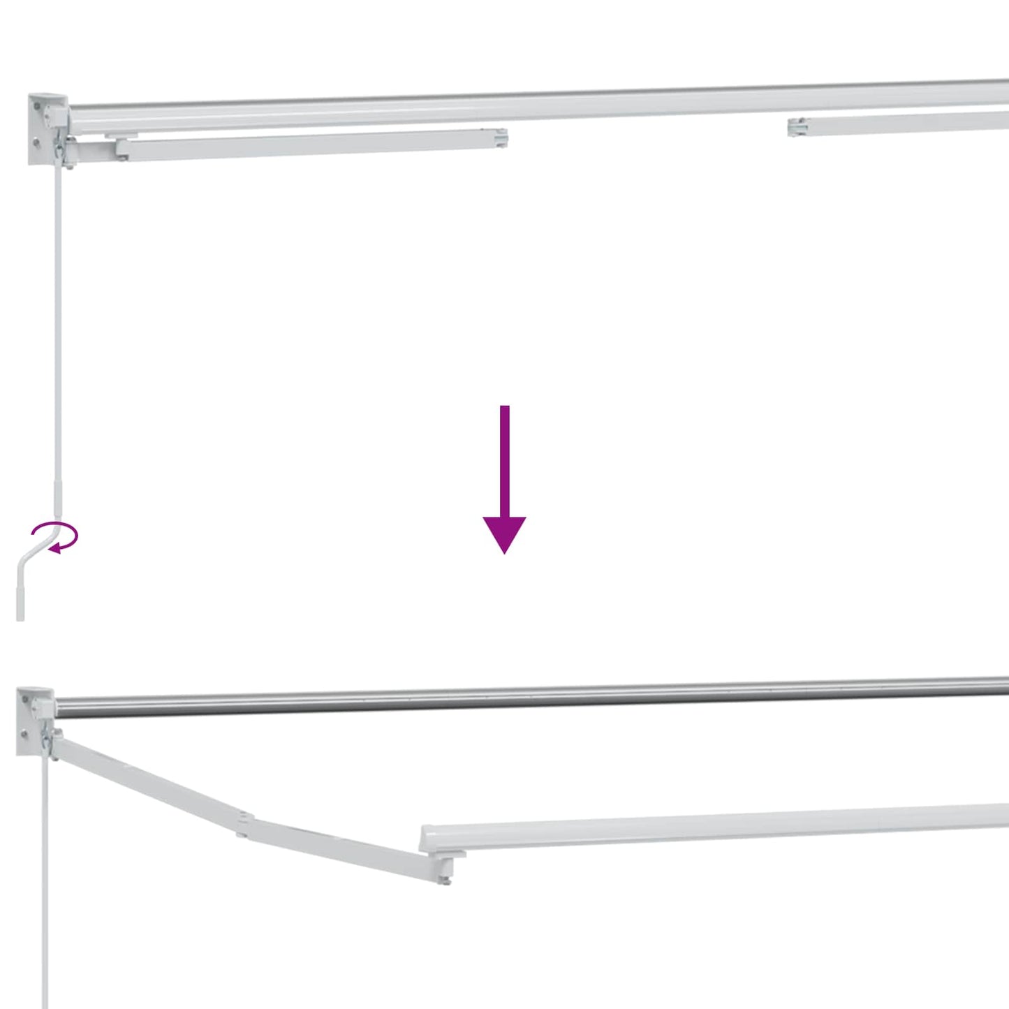 Struttura della tenda elettrica retrattile Bianco 3,5 x 2 m - homemem39