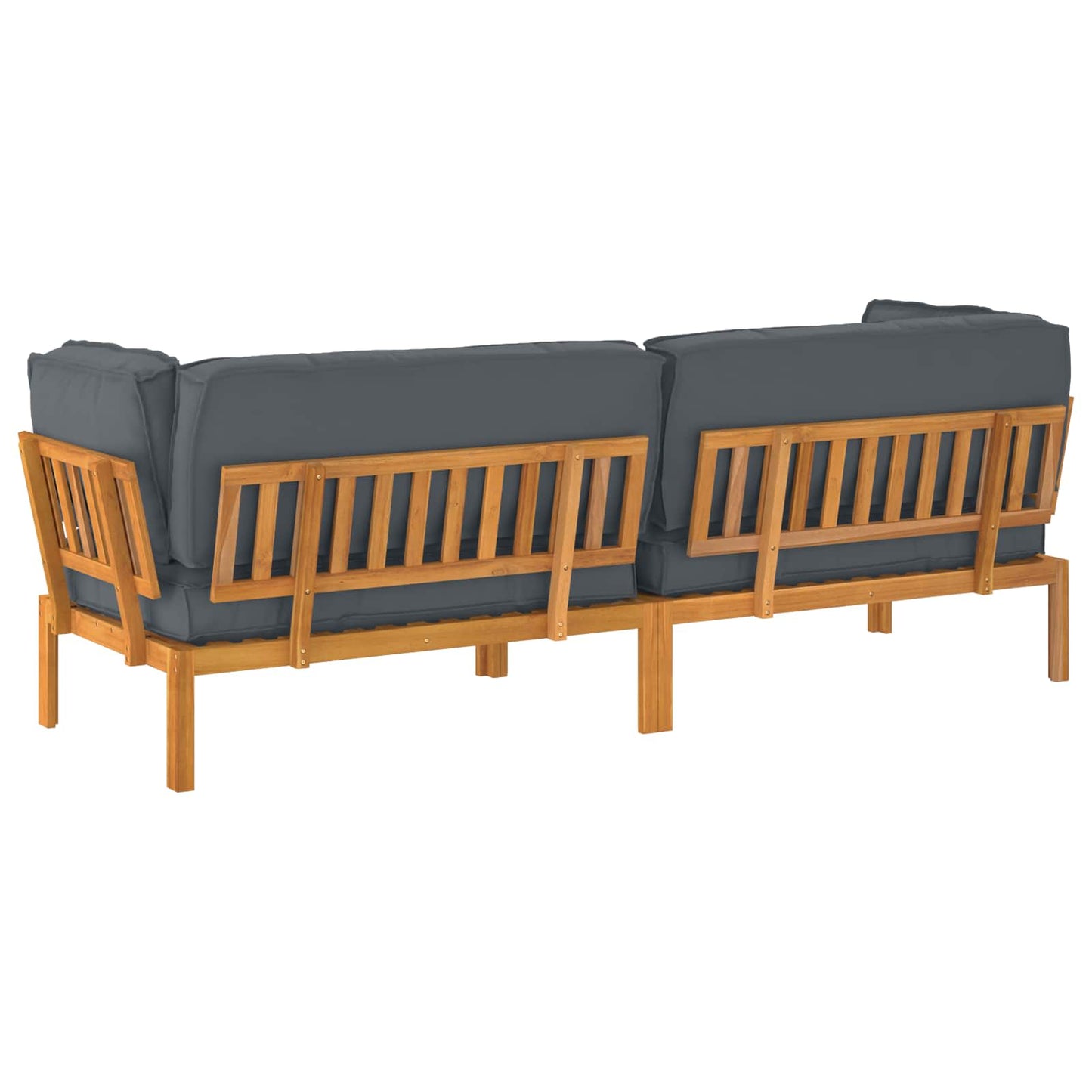 Set di divani 2 pcs Antracite Legno di Acacia Massello | homemem39
