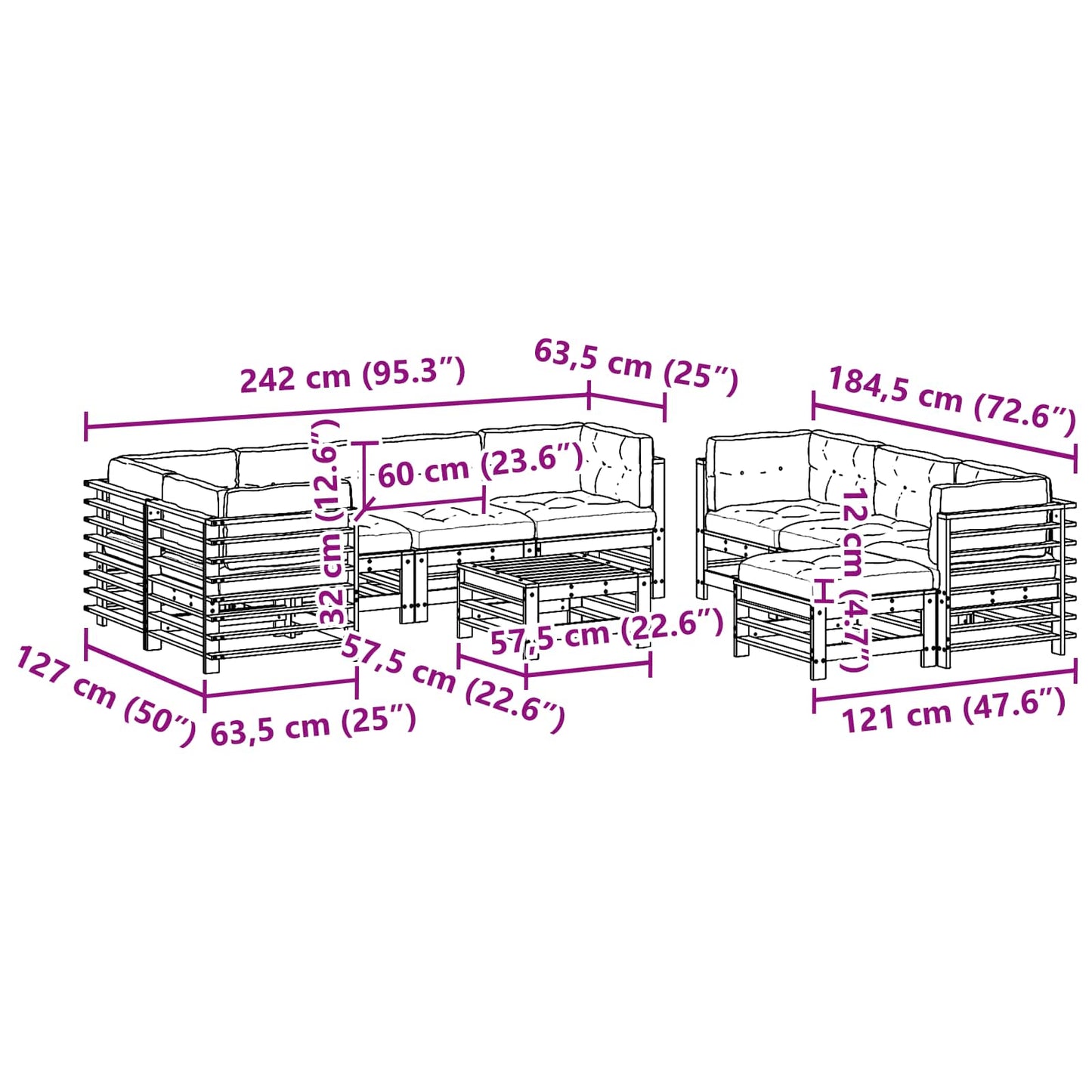 Set Lounge da Giardino 10 pcs Marrone Cerato | homemem39