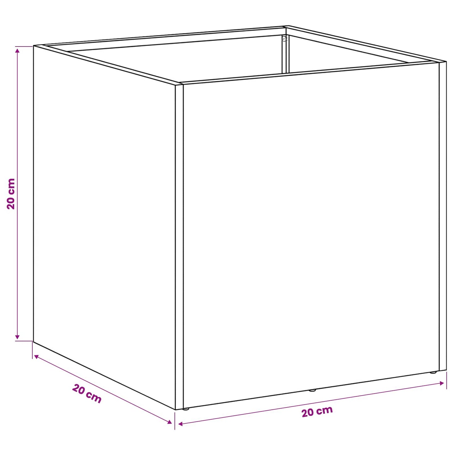 Vaso da giardino 2 pz Argento 20 x 20 x 20 cm Acciaio Inox | homemem39