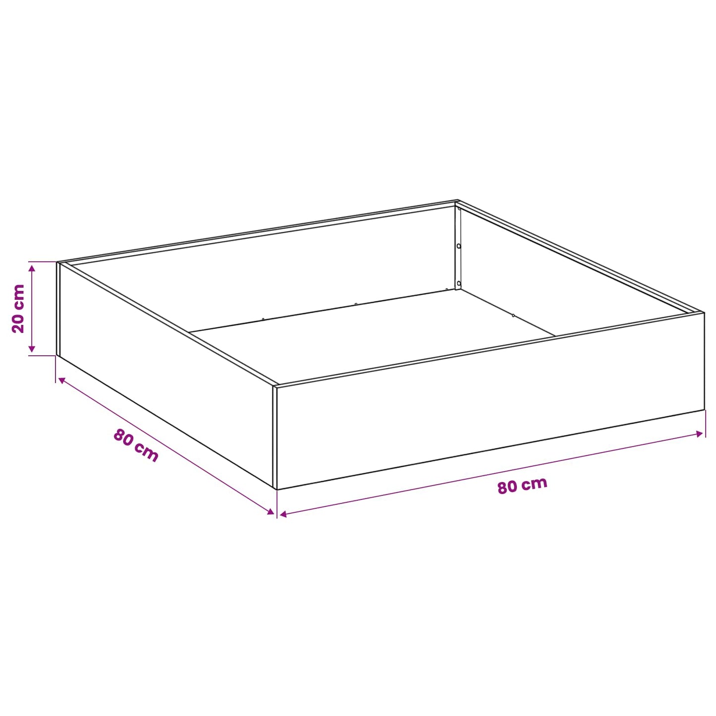 Vaso da giardino 2 pz Argento 80 x 80 x 20 cm Acciaio Inox