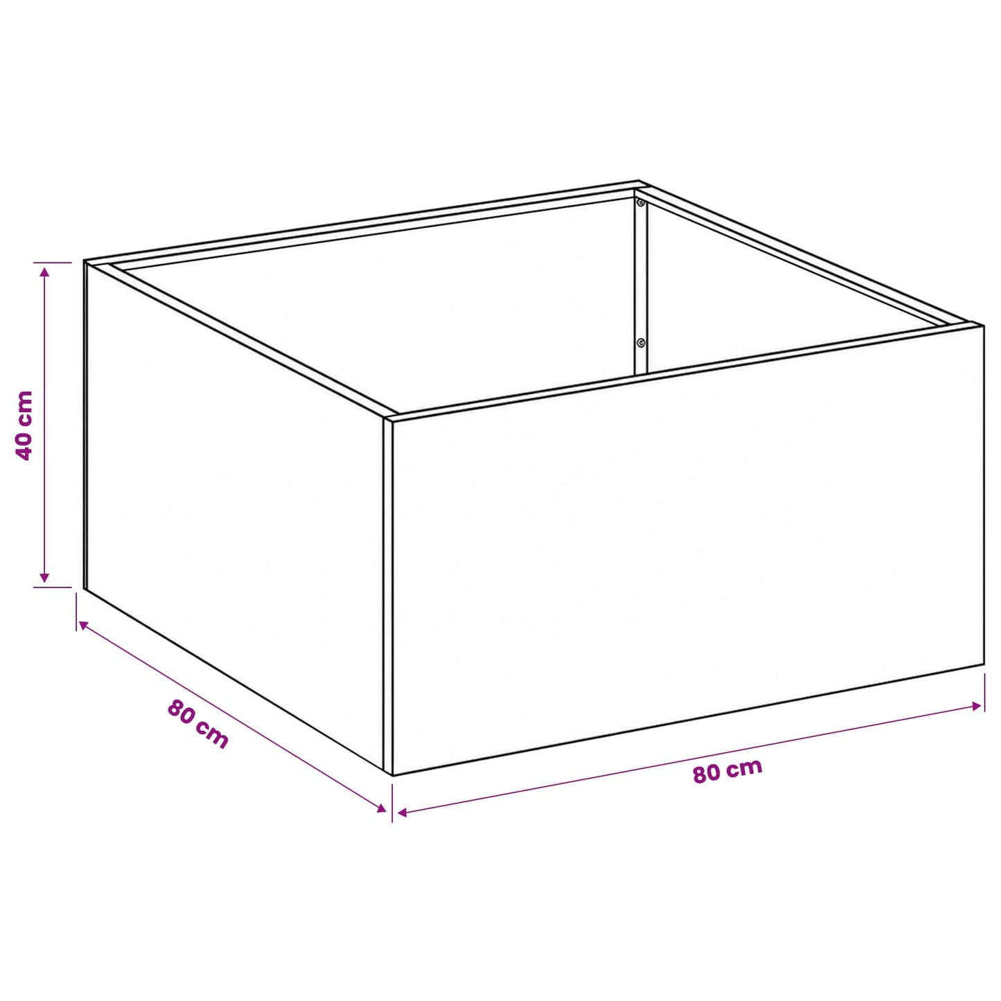 Vaso da giardino 2 pz Argento 80 x 80 x 40 cm Acciaio zincato | homemem39