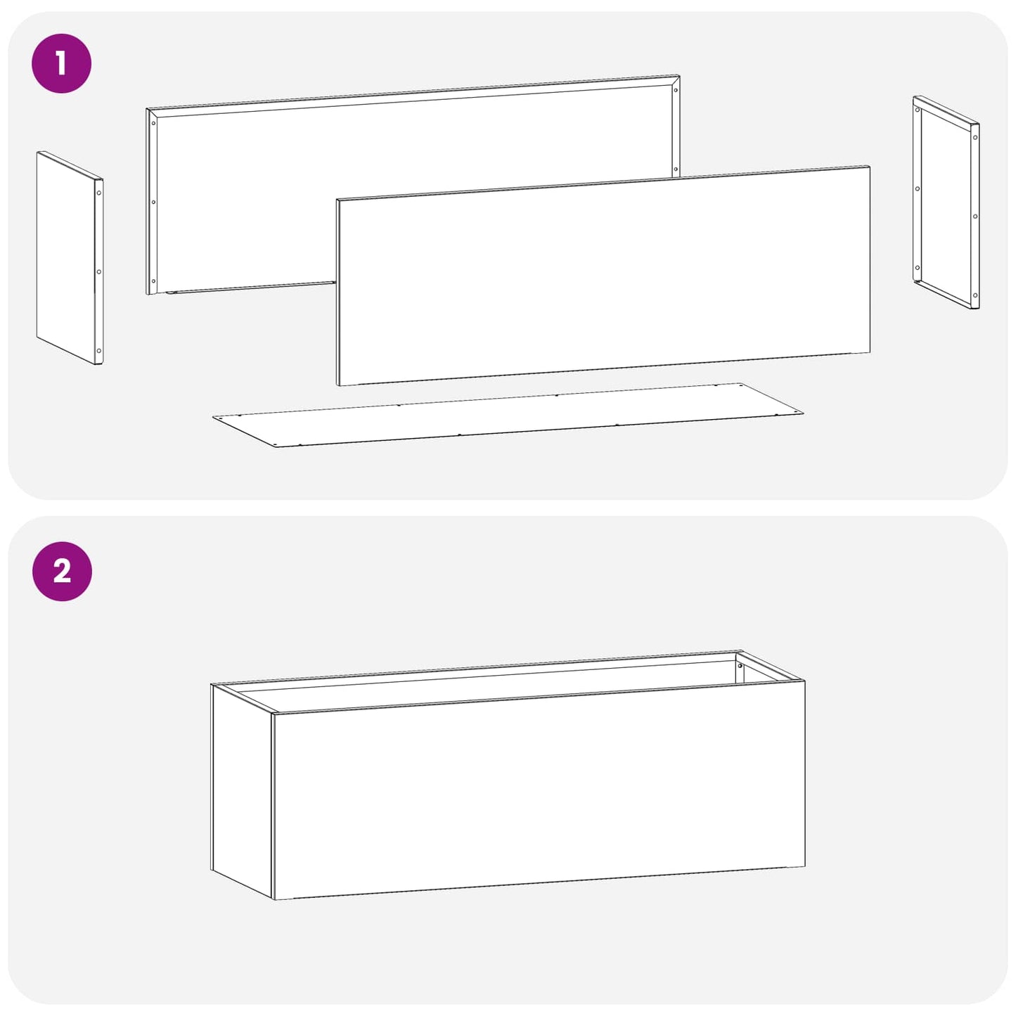 Vaso da giardino 2 pz Argento 40 x 20 x 20 cm Acciaio Inox | homemem39