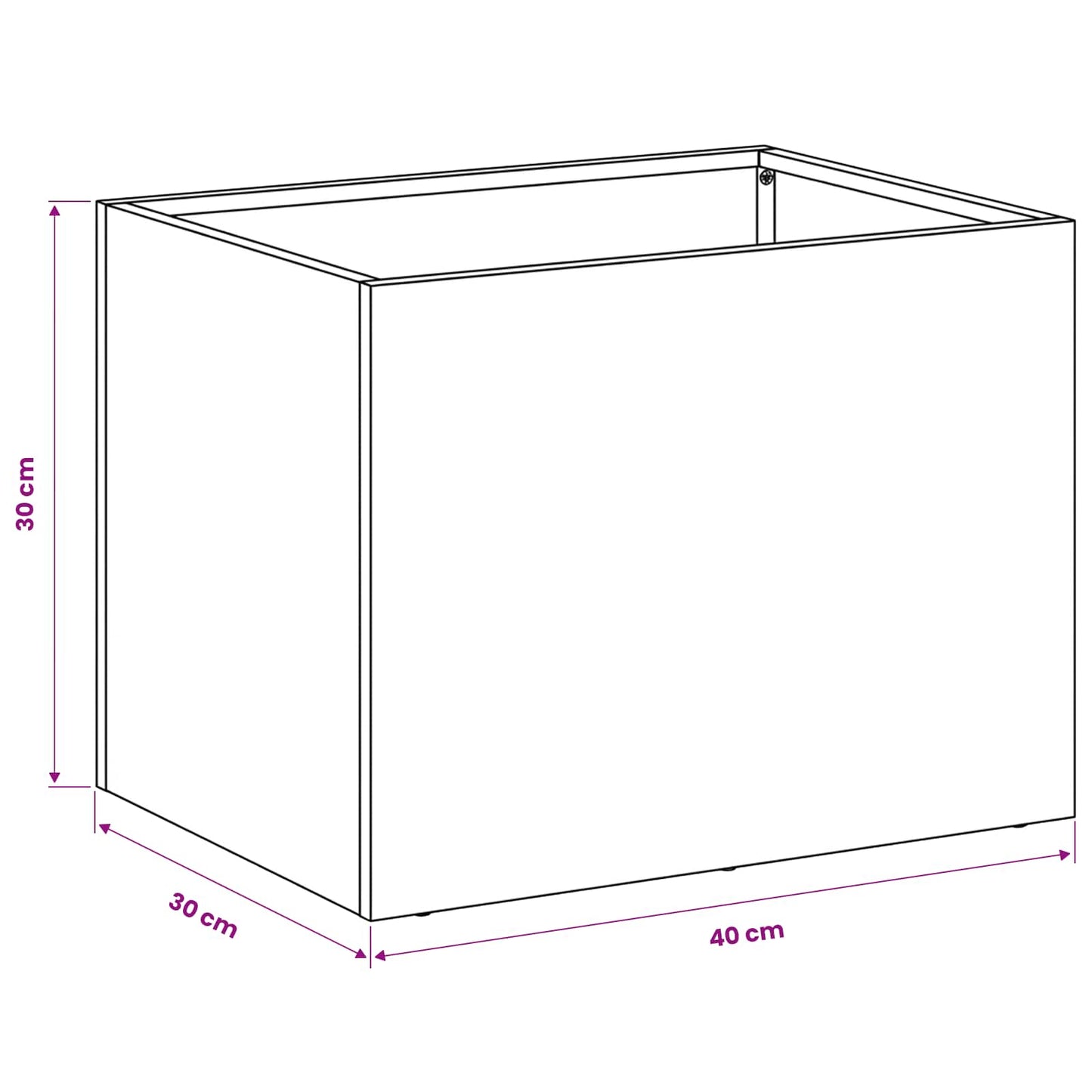 Vaso da giardino Bianco 40 x 30 x 30 cm | homemem39