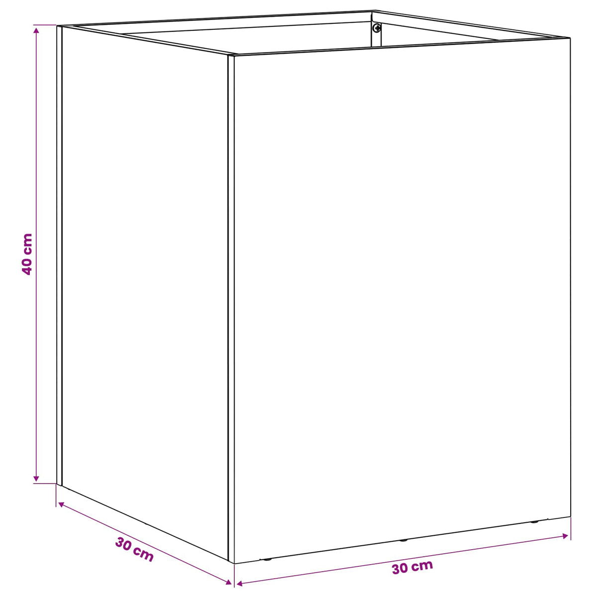 Vaso da giardino Argento 30 x 30 x 40 cm Acciaio zincato | homemem39