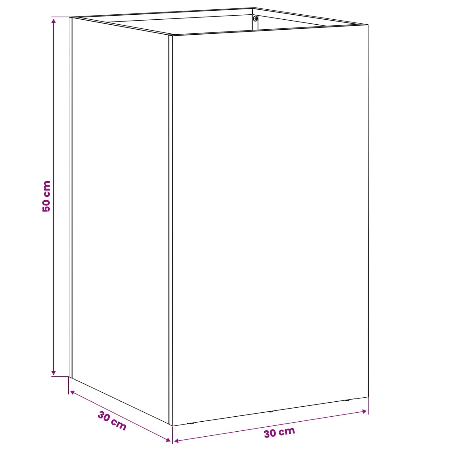 Vaso da giardino 2 pz Nero 30 x 30 x 50 cm | homemem39